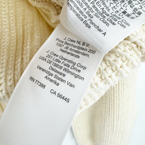 J. Crew Ribbed Cotton Button-Collar Sweater Long Sleeve Linen Size XS NWT - Picture 8 of 10